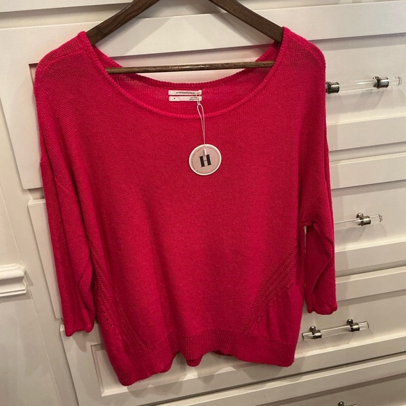 Anthropologie pretty bright pink crew Neck Sweater - Picture 6 of 6